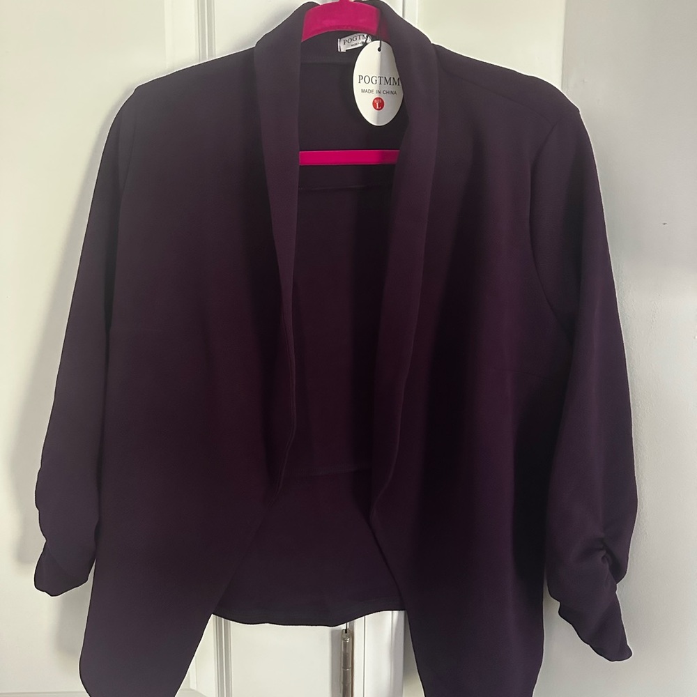 Purple Open Front Blazer